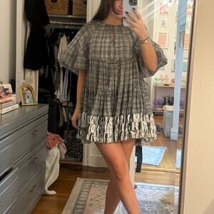 Aje Black and White Checkered Dress